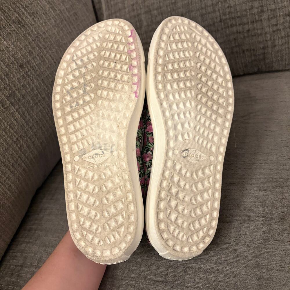 Crocs Citilane Roka Slip-Ons Pink Green Floral Size 10 - Picture 5 of 6